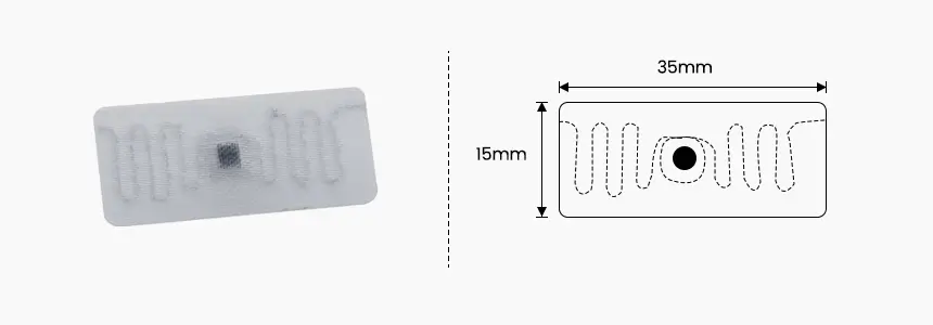 size of polyester rfid laundry tag rs-rlt22