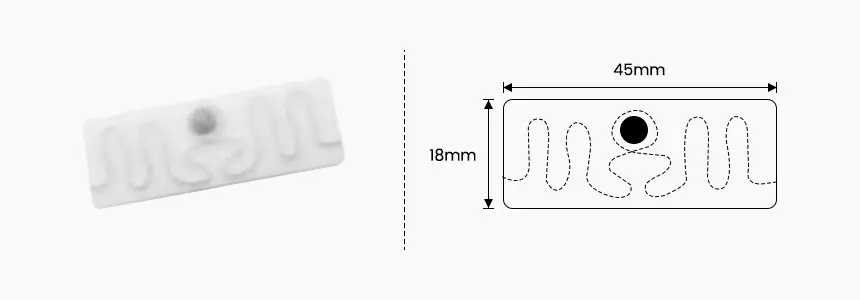 size of polyester rfid laundry tag rs-rlt23