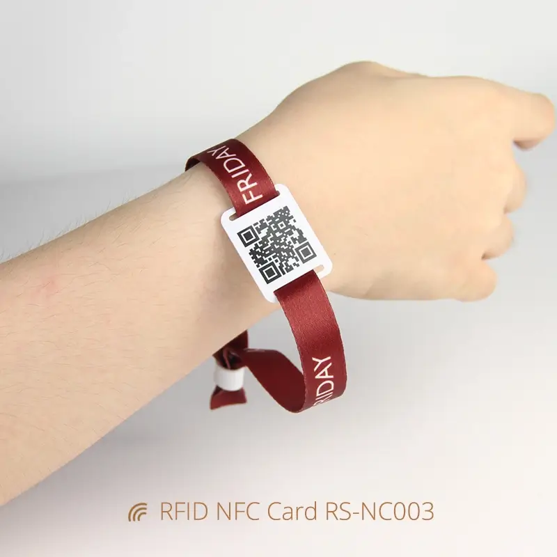 Slider Custom NFC Card for Wristbands with QR Code