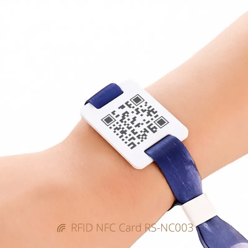 Slider Custom NFC Card for Wristbands with QR Code