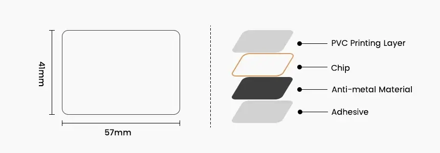 size & structure of nfc pvc card rs-nc009 size & structure of nfc pvc card rs-nc009