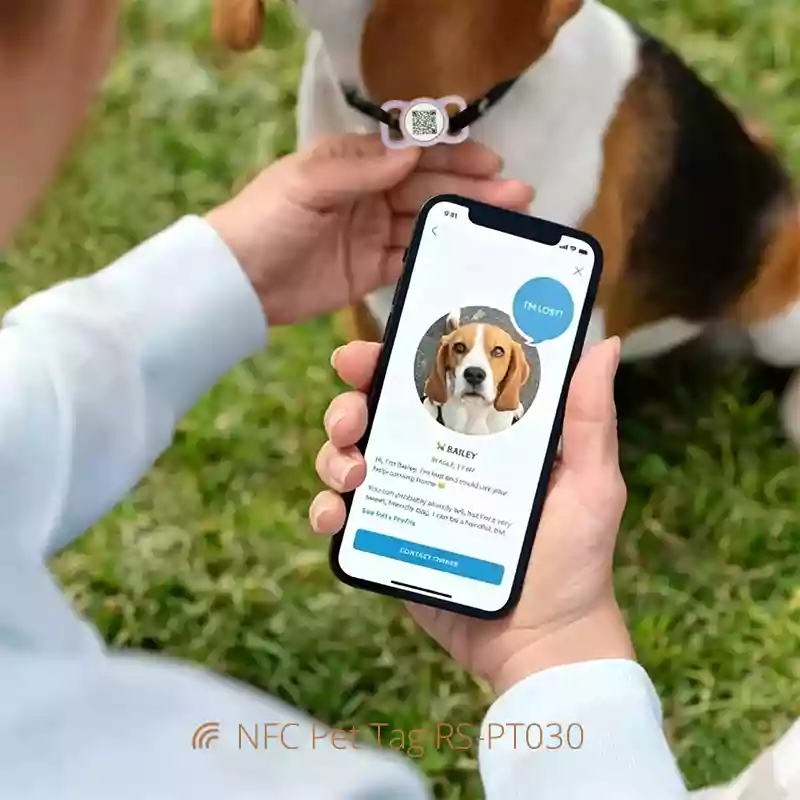 Nfc-Smart Scannable Silicone Pet Id Tag for Animal Collars