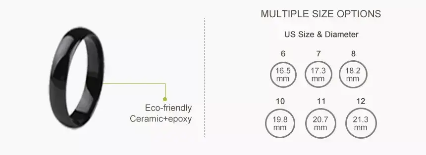 MULTIPLE SIZE OPTIONS, US Size & Diameter,Eco-friendlyCeramic+epoxy MULTIPLE SIZE OPTIONS, US Size & Diameter,Eco-friendlyCeramic+epoxy