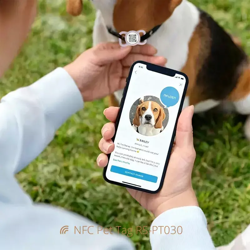 Nfc-Smart Scannable Silicone Pet Id Tag for Animal Collars